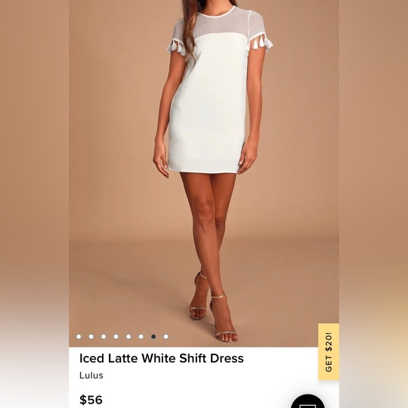 NWT Lulu’s Iced latte white shift dress SZ MED - Picture 2 of 9